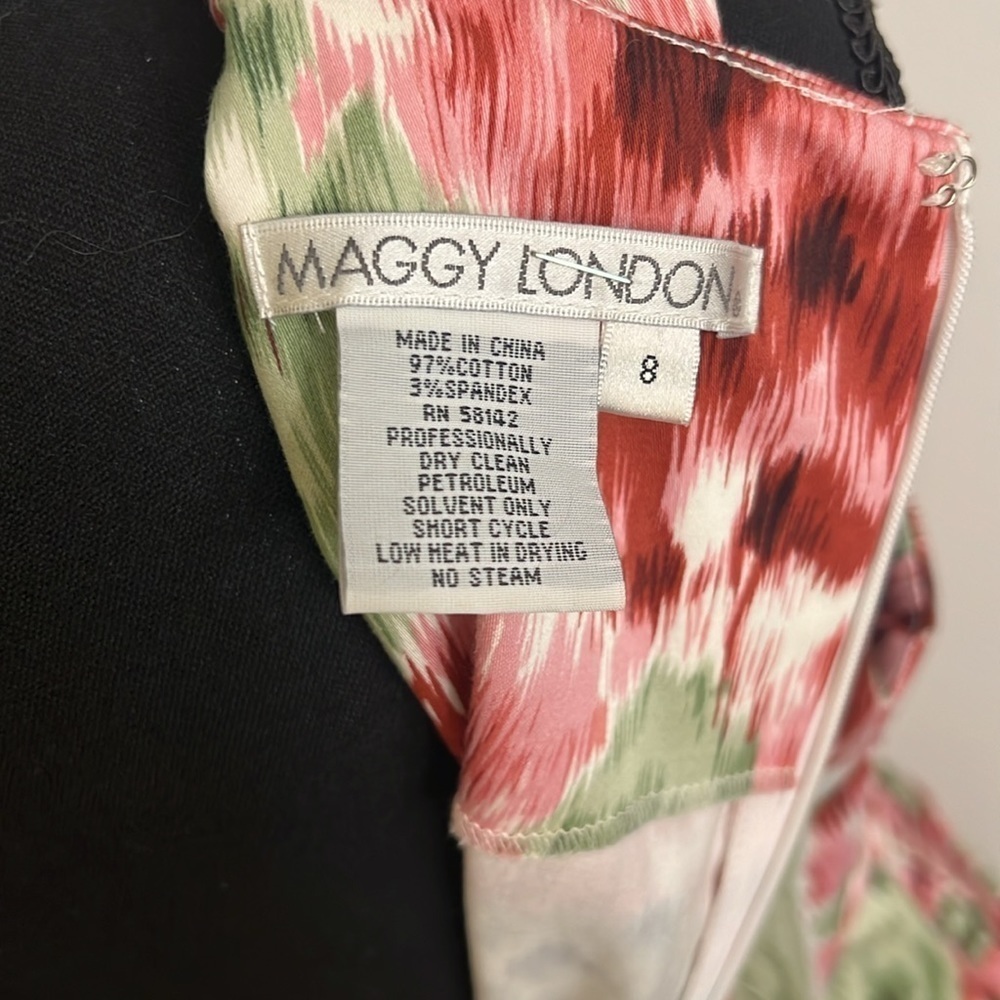 NWT Maggy London Cotton Floral Floral Print Dress. Sz 8. - Picture 7 of 7